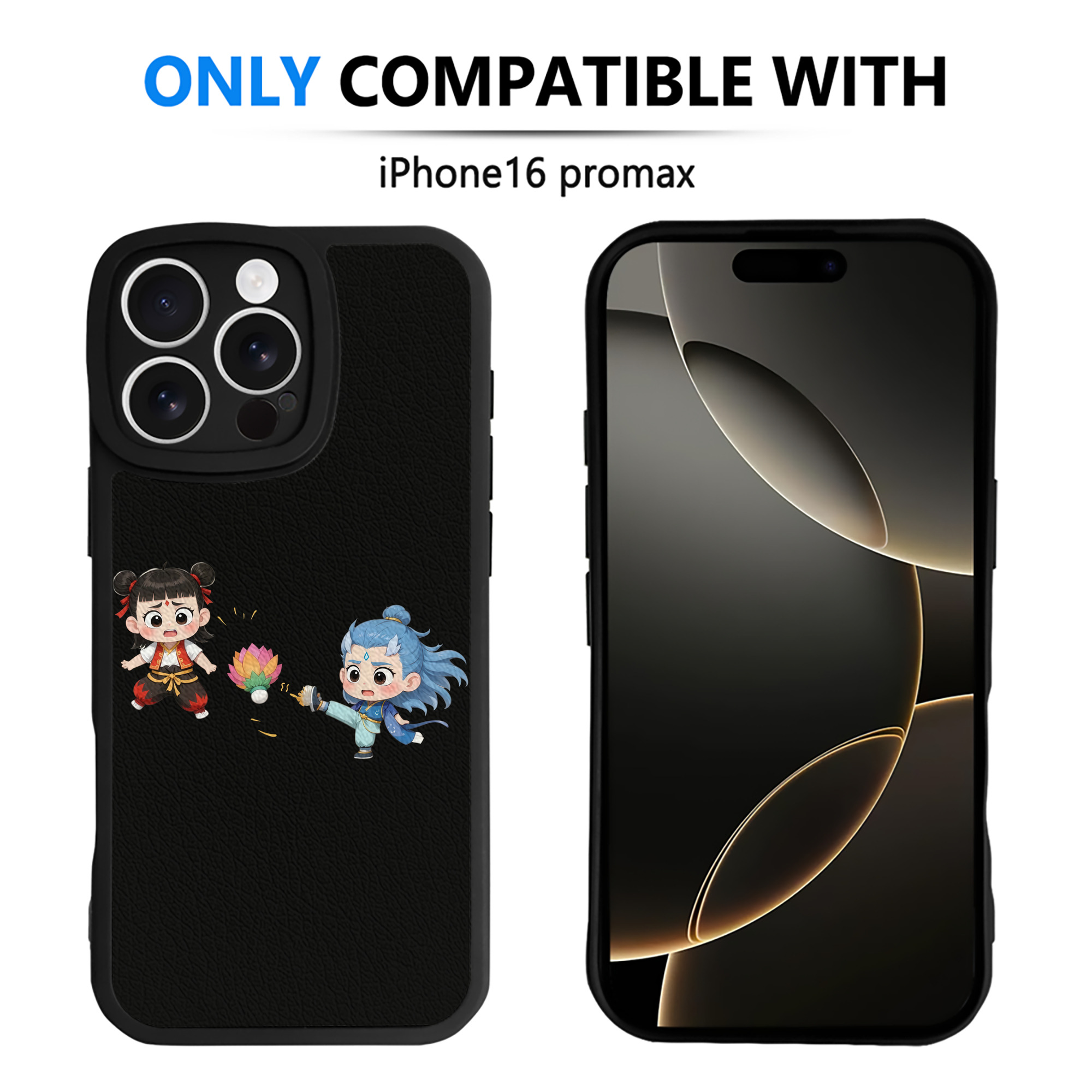 （画像用） Ne Zha 2 ナタ 魔童の大暴れ 【iPhone 16シリーズ対応】シリコンスマホケース（レザー調） 材質：シリコン